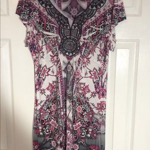 3/$35 Apt 9 embellished beaded sublimation dress